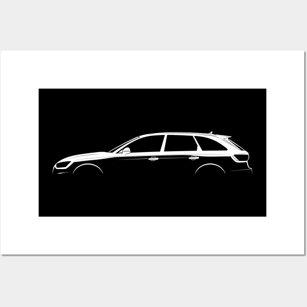 Audi RS 4 Avant (B9) Silhouette Wall Art by Car-Silhouettes